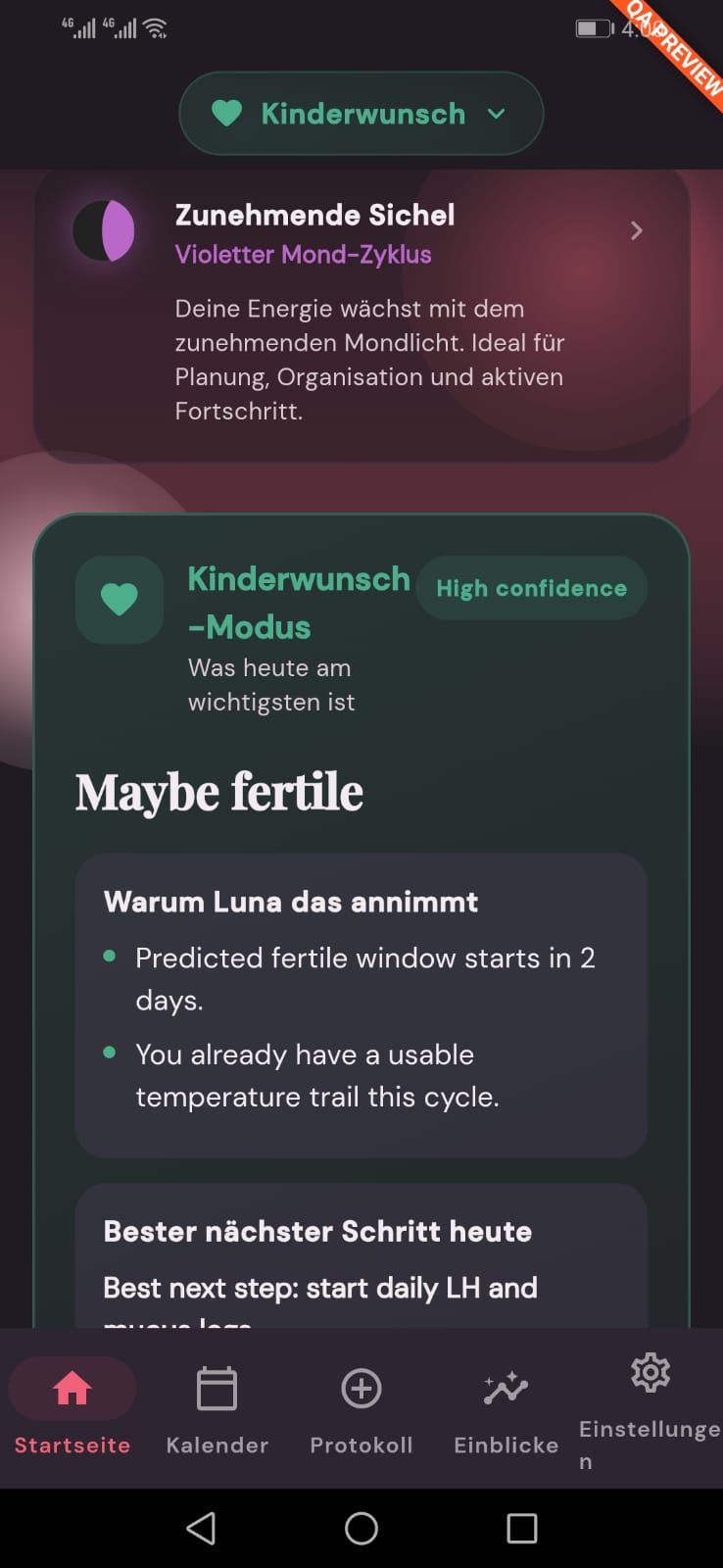Luna Home Screen