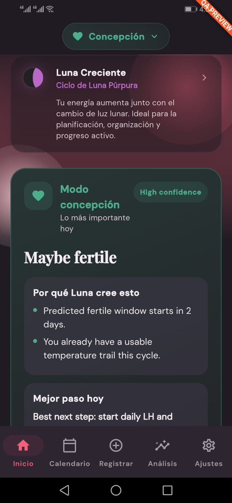 Luna Home Screen